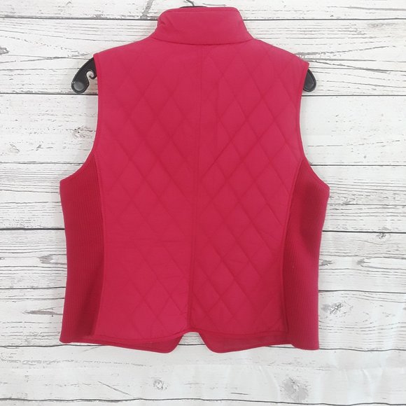 NEW Talbots Petite Red Stretch Quilted Padded Vest - Picture 2 of 3